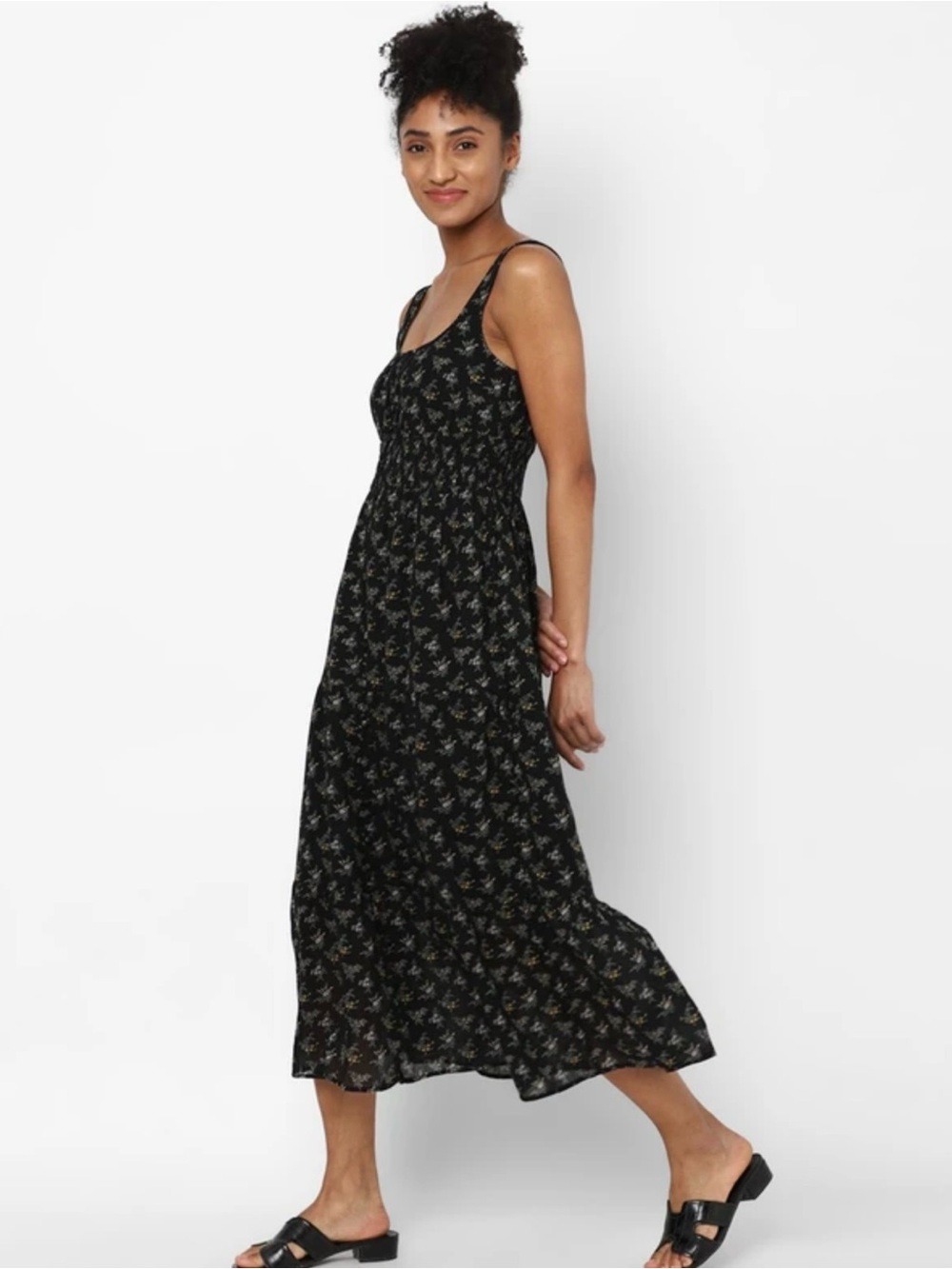 AE Black Floral Sleeveless Maxi Dress - Picture 3 of 10